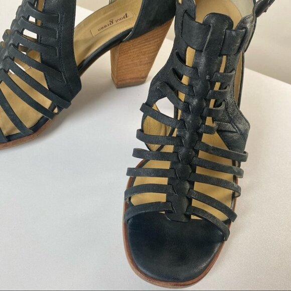 Paul Green | Christy Black Caged‎ Strappy Sandal Heel - Picture 6 of 16